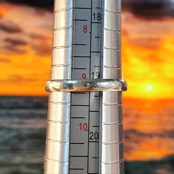 Blue Agate Gemstone Sterling Silver Plated Ring Size 9 - Picture 7 of 10